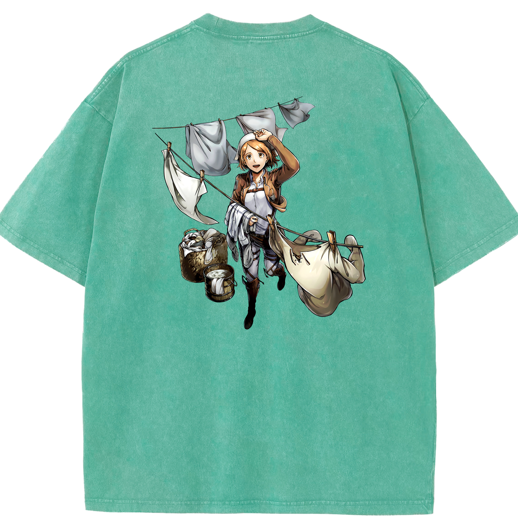 （画像用） 進撃の巨人 ペトラ·ラル Attack on Titan Petra Rall 綿100% ヴィンテージ風 半袖Tシャツ（背面プリント）
